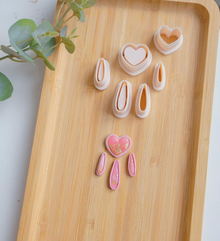 Heart Polymer Clay Cutter Set (6pc) | Clay Earring Tools for Jewelry Making & DIY Crafts