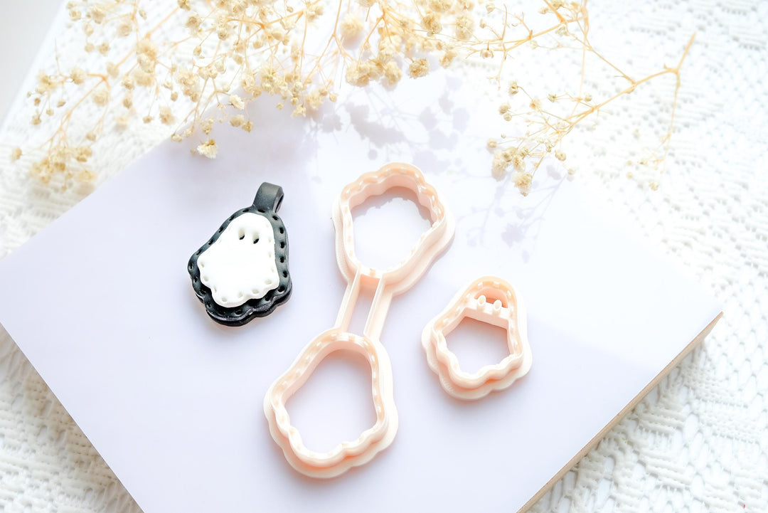 Ghost Keychain Polymer Clay Cutter Set: Halloween Craft Tool