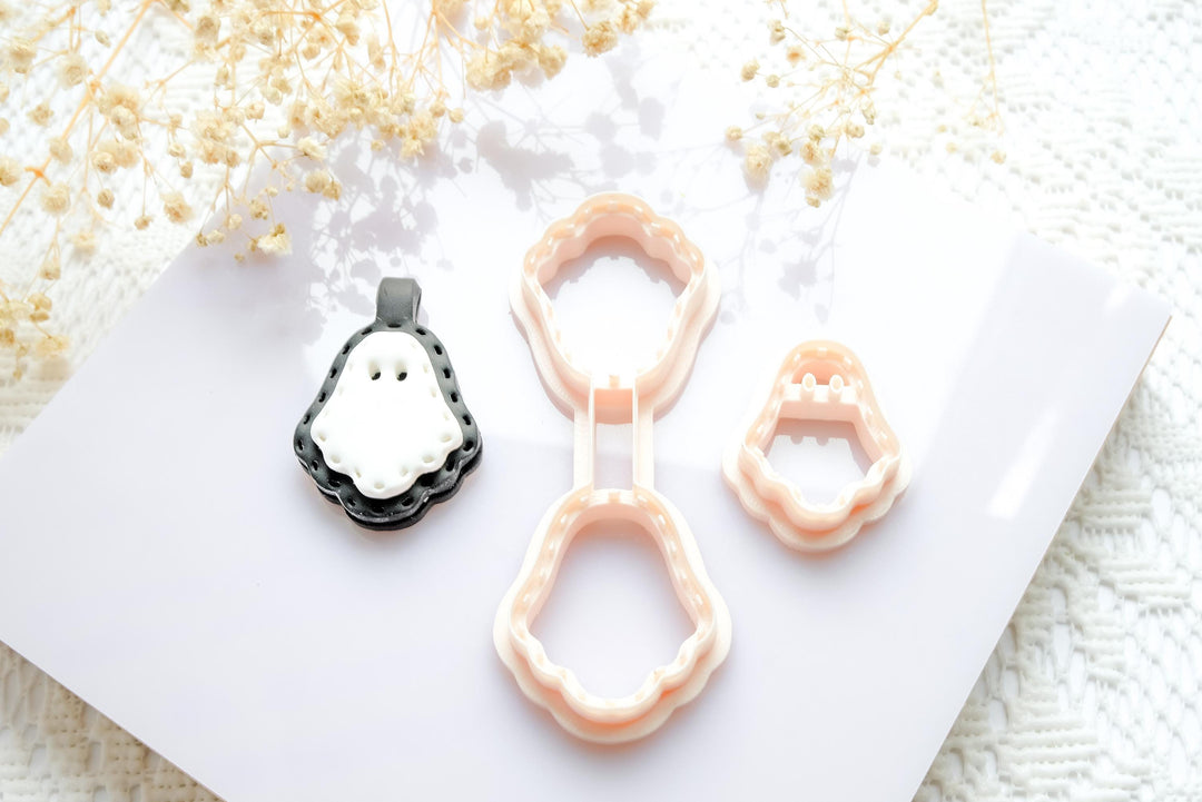 Ghost Keychain Polymer Clay Cutter Set: Halloween Craft Tool