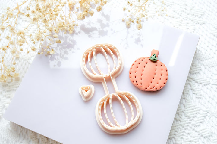 Pumpkin Polymer Clay Cutter Set: Halloween Keychain, Earring DIY Tool