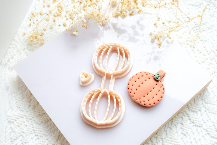 Pumpkin Polymer Clay Cutter Set: Halloween Keychain, Earring DIY Tool