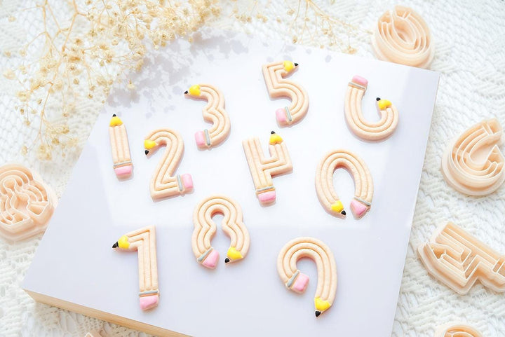 Pencil Number Polymer Clay Cutters: Fall Crafts & Teacher Gifts