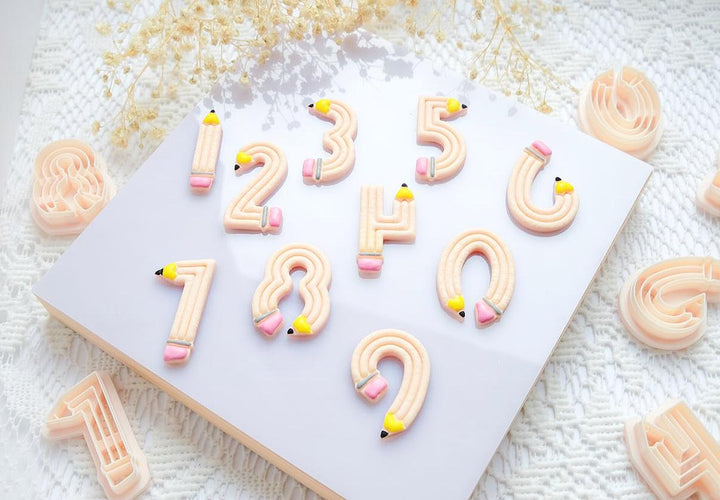Pencil Number Polymer Clay Cutters: Fall Crafts & Teacher Gifts