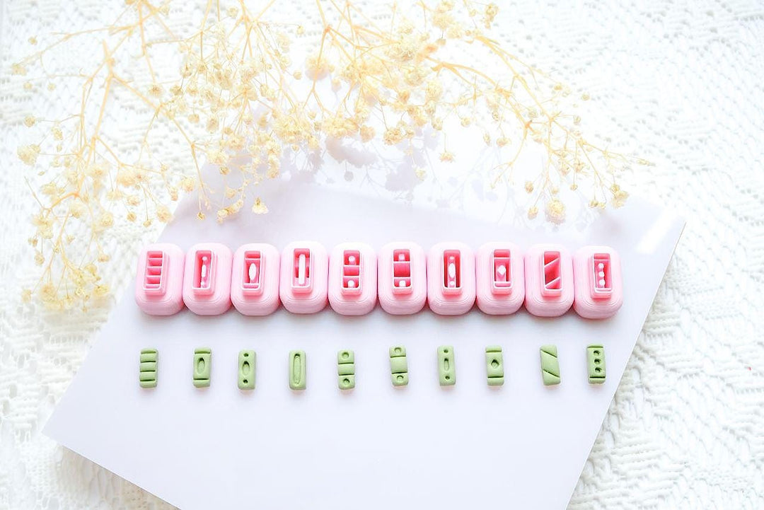 Miniature Book Clay Cutter Set – 3D Printed Polymer Clay Earring Tools, 10pc DIY Jewelry Mold