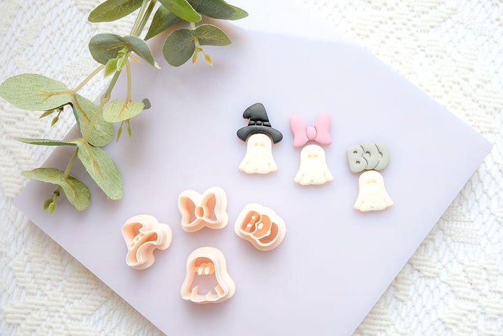 Halloween Ghost Polymer Clay Cutter Set: Mini Earring & Cookie Cutters