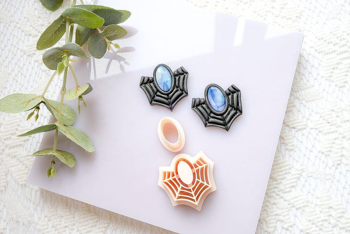 Halloween Spider Polymer Clay Cutter Set (4 Sizes) | Arachnid Clay Cutters for Earrings & Jewelry Making
