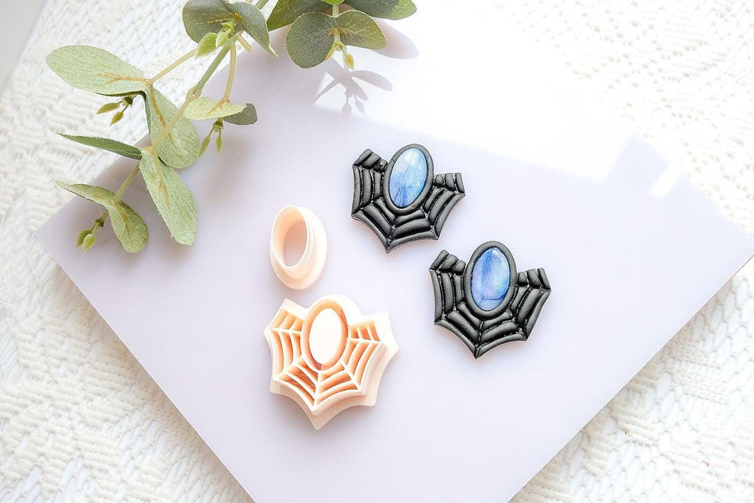 Halloween Spider Polymer Clay Cutter Set (4 Sizes) | Arachnid Clay Cutters for Earrings & Jewelry Making