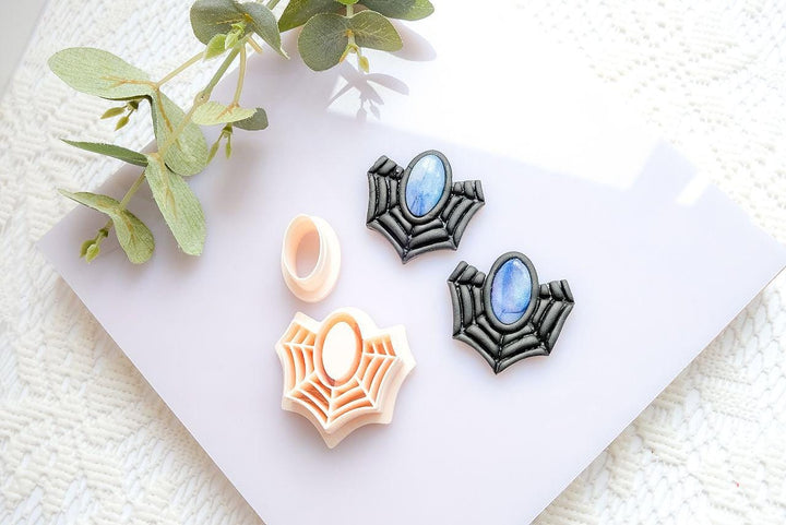 Halloween Spider Polymer Clay Cutter Set (4 Sizes) | Arachnid Clay Cutters for Earrings & Jewelry Making
