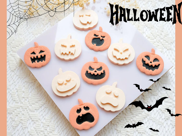 Halloween Pumpkin Face Stamp & Cutter Set: Polymer Clay Earrings