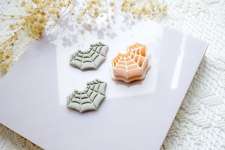 Spider Web Polymer Clay Cutter | Halloween Earring Mold for Boho Gothic Clay Jewelry Making