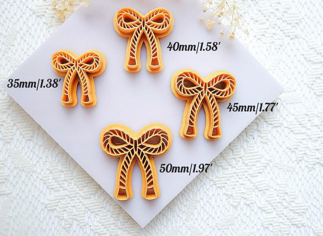 Christmas Bow Polymer Clay Cutter Set | Rope Knot Clay Cutters for Holiday Earrings & Jewelry Making