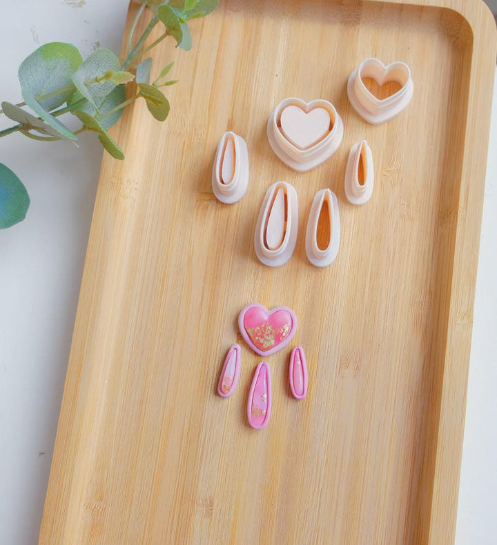 Heart Polymer Clay Cutter Set (6pc) | Clay Earring Tools for Jewelry Making & DIY Crafts