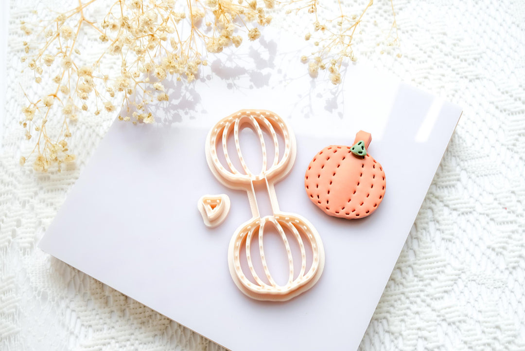 Pumpkin Polymer Clay Cutter Set: Halloween Keychain, Earring DIY Tool