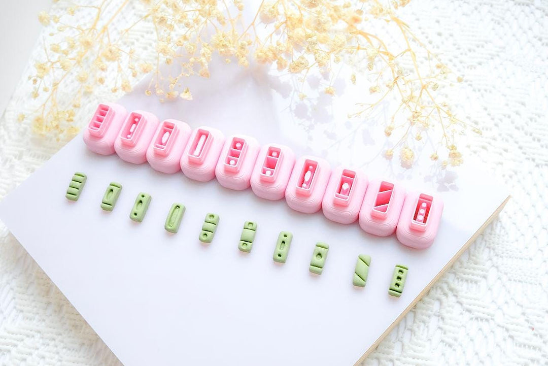 Miniature Book Clay Cutter Set – 3D Printed Polymer Clay Earring Tools, 10pc DIY Jewelry Mold