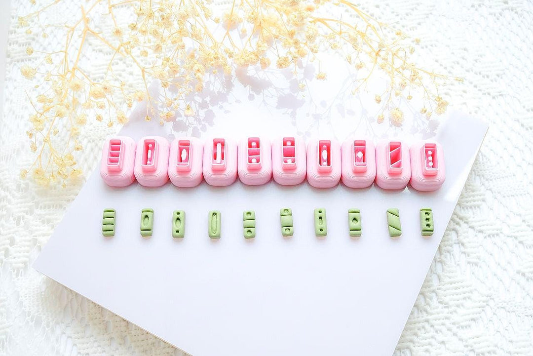 Miniature Book Clay Cutter Set – 3D Printed Polymer Clay Earring Tools, 10pc DIY Jewelry Mold