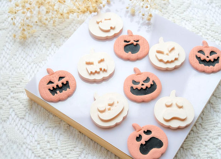 Halloween Pumpkin Face Stamp & Cutter Set: Polymer Clay Earrings