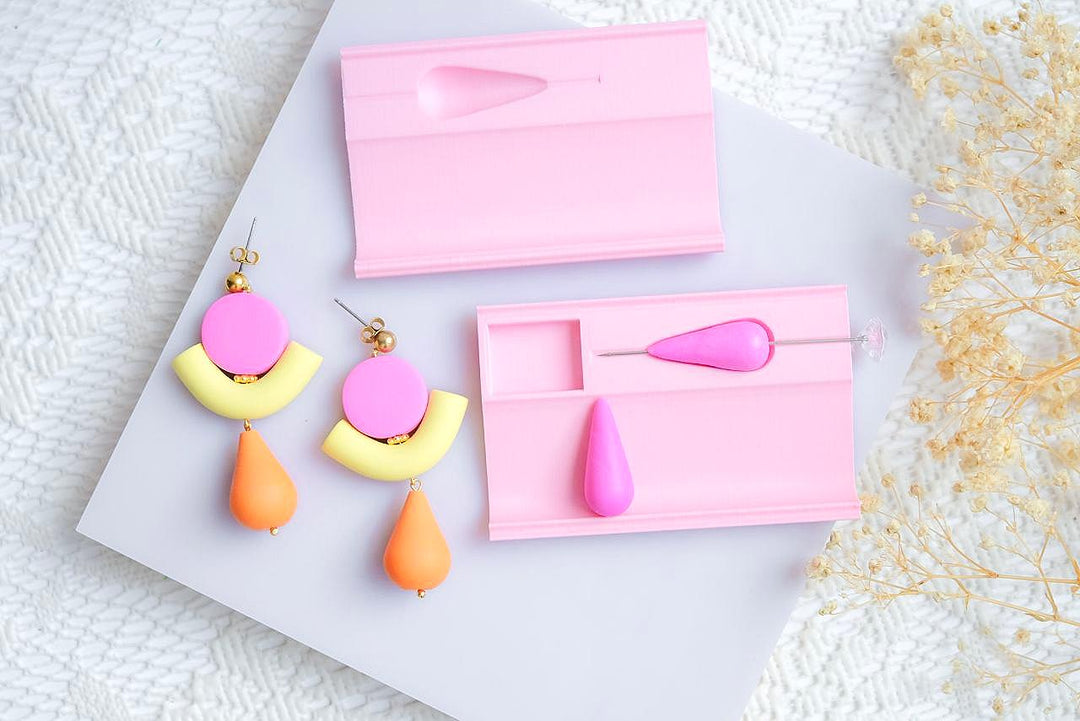 Polymer Clay Drop Bead Roller Set: Hole Maker & Size Guide (15-30mm), Drop bead Roller for polymer clay, Bead roller with guide