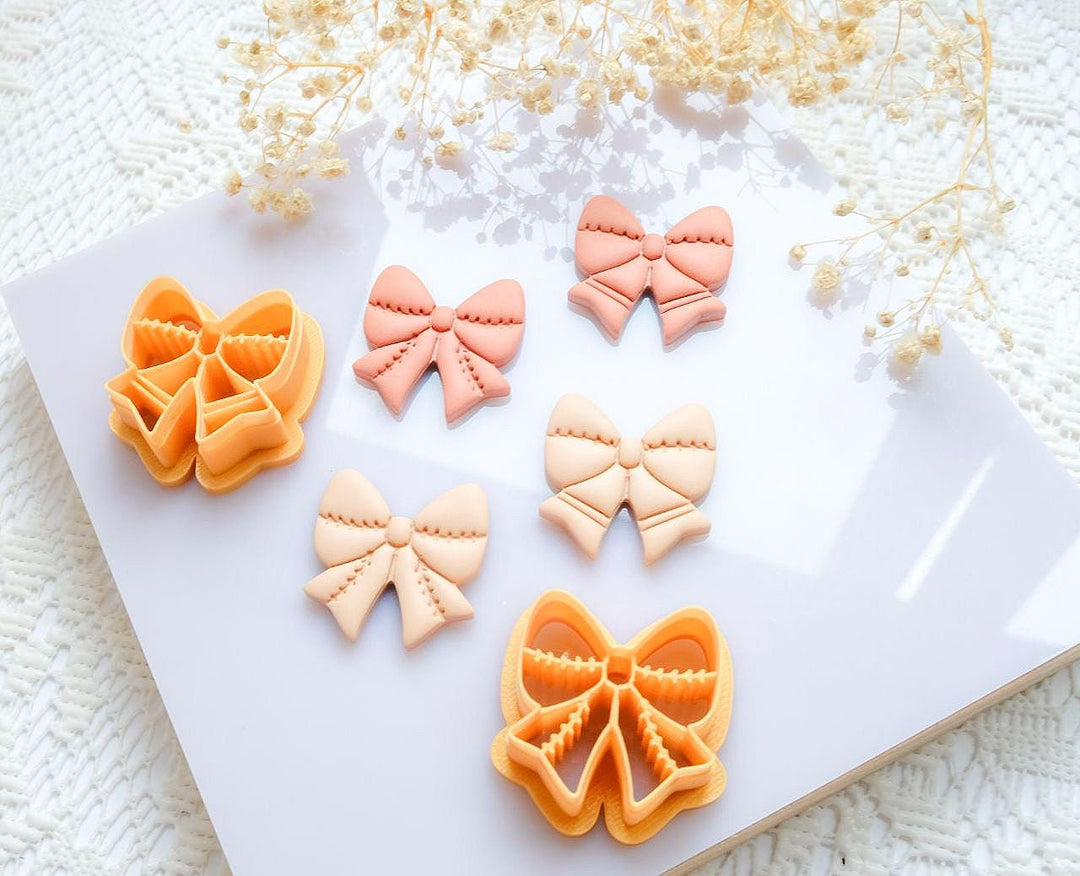 Cheer Bow Clay Cutter Set: Polymer Clay Earring Jewelry Making