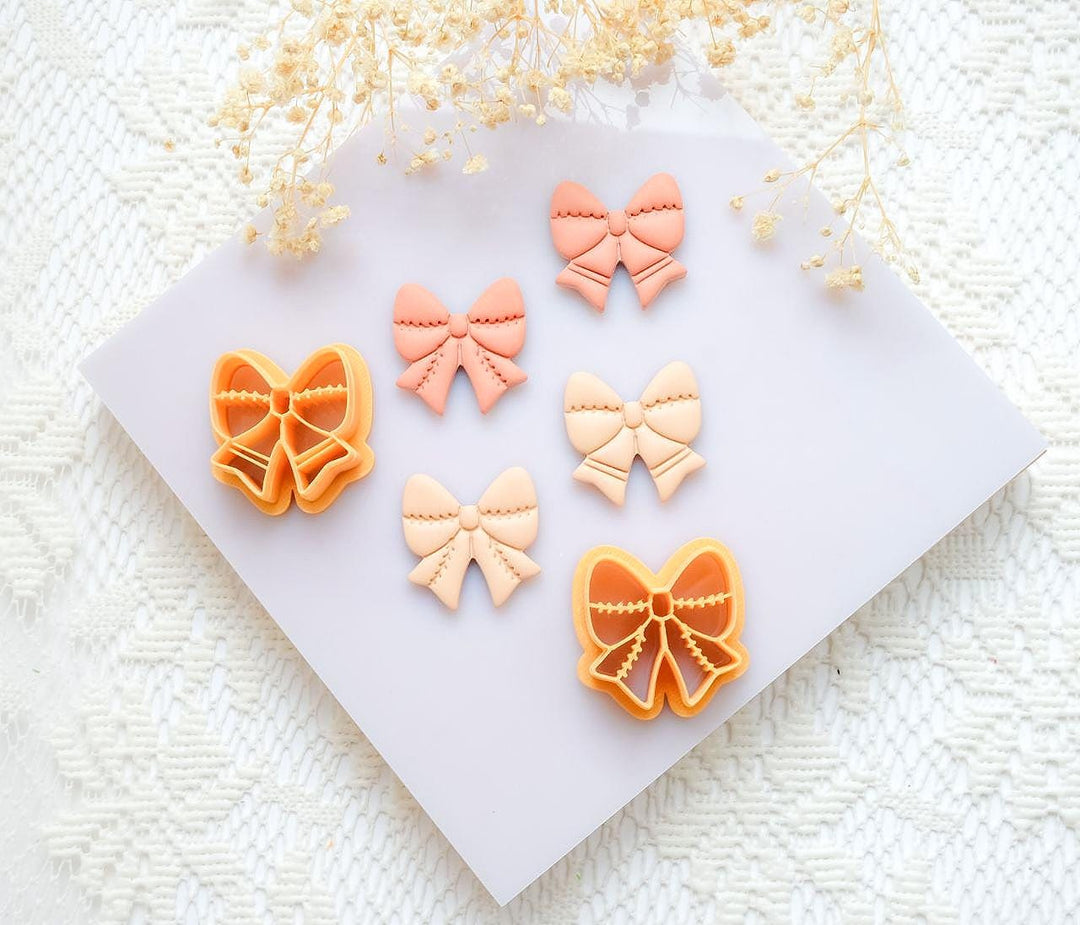 Cheer Bow Clay Cutter Set: Polymer Clay Earring Jewelry Making