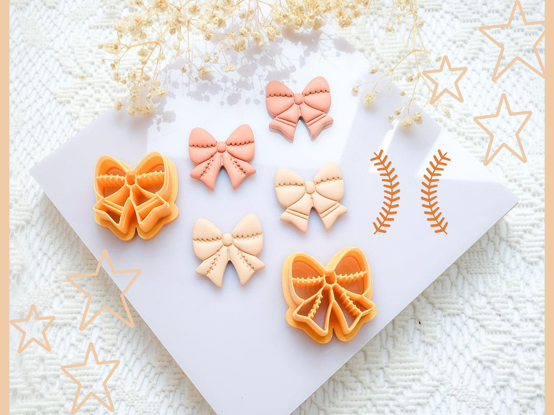 Cheer Bow Clay Cutter Set: Polymer Clay Earring Jewelry Making