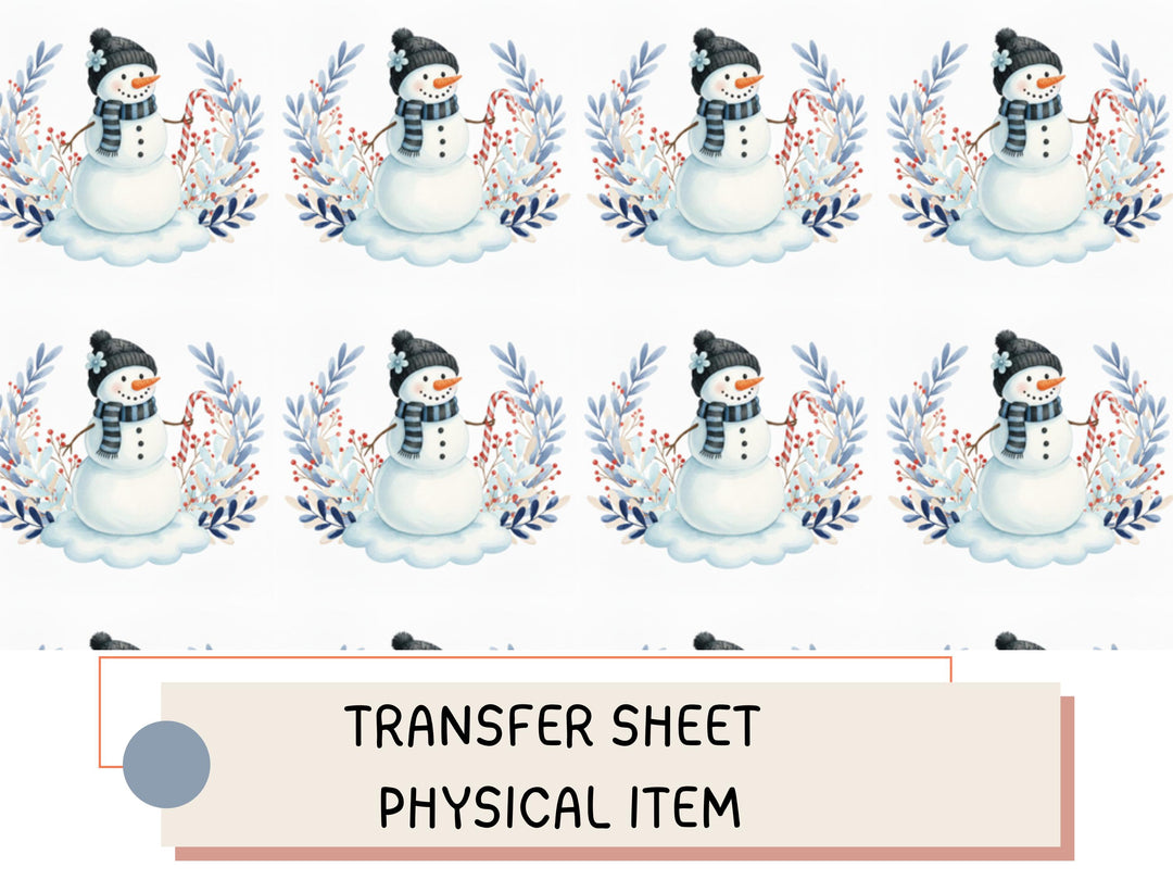 Snowman Transfer Sheet – Christmas Pattern Transfer – Water Transfer Paper for Clay Jewelry, Holiday Craft Supply ( No11)