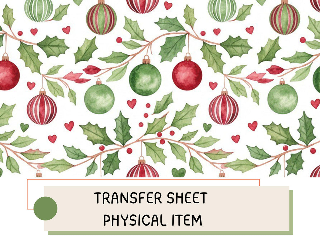 Christmas bauble Transfer Sheet – Christmas Pattern Transfer – Water Transfer Paper for Clay Jewelry, Holiday Craft Supply ( No14)