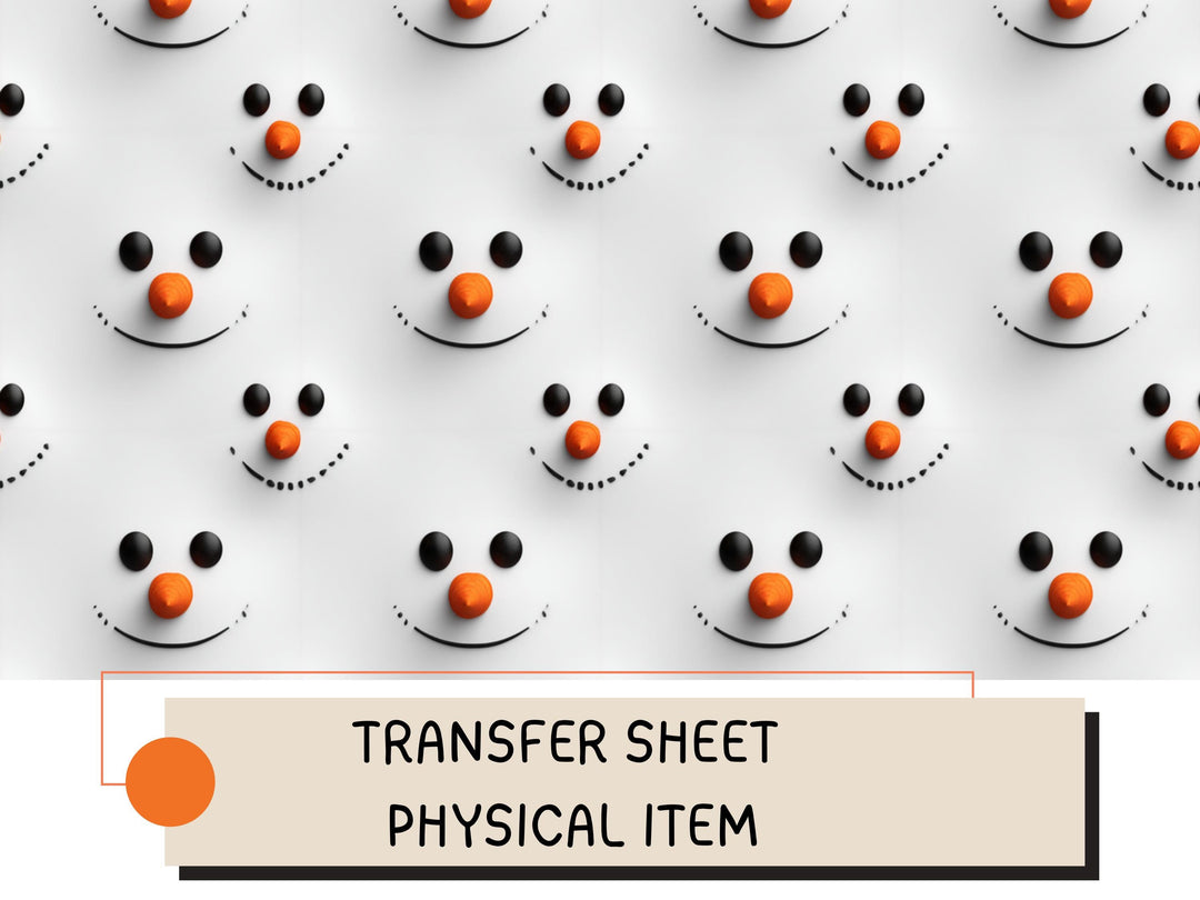 Snowman Face Polymer Clay Transfer Sheet – Christmas Snowman Pattern – Water Transfer Paper for Clay Jewelry, Holiday Craft Supply ( No 3)