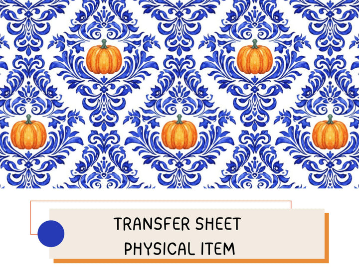 Pumpkin Polymer Clay Transfer Sheet – Halloween Pattern Transfer – Water Transfer Paper for Clay Jewelry, Holiday Craft Supply ( No 5)