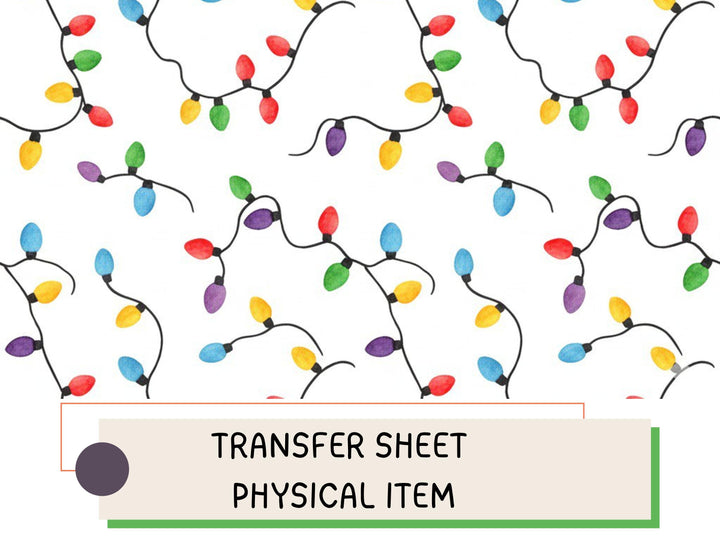 Christmas lights Transfer Sheet – Christmas Pattern Transfer – Water Transfer Paper for Clay Jewelry, Holiday Craft Supply ( No13)