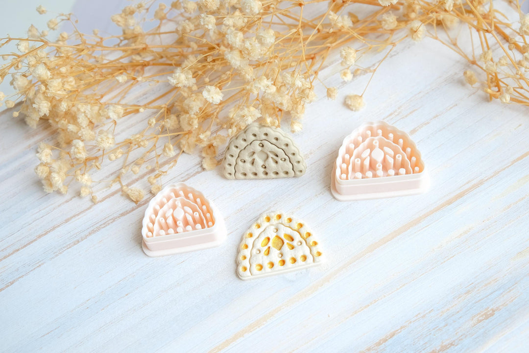 Arch Pattern Clay Cutter Digital Files | Boho Rainbow Design STL | Polymer Clay Texture Tools for Earrings & DIY Crafts