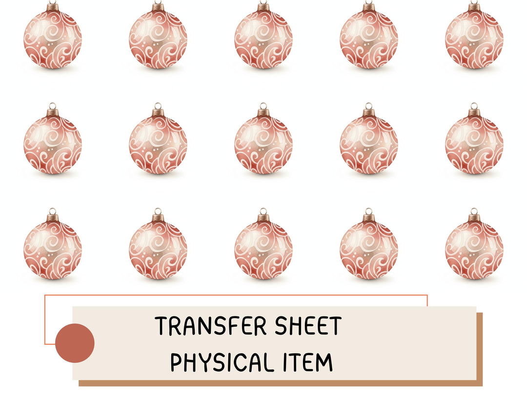 Bauble Transfer Sheet – Christmas Pattern Transfer – Water Transfer Paper for Clay Jewelry, Holiday Craft Supply ( No17)