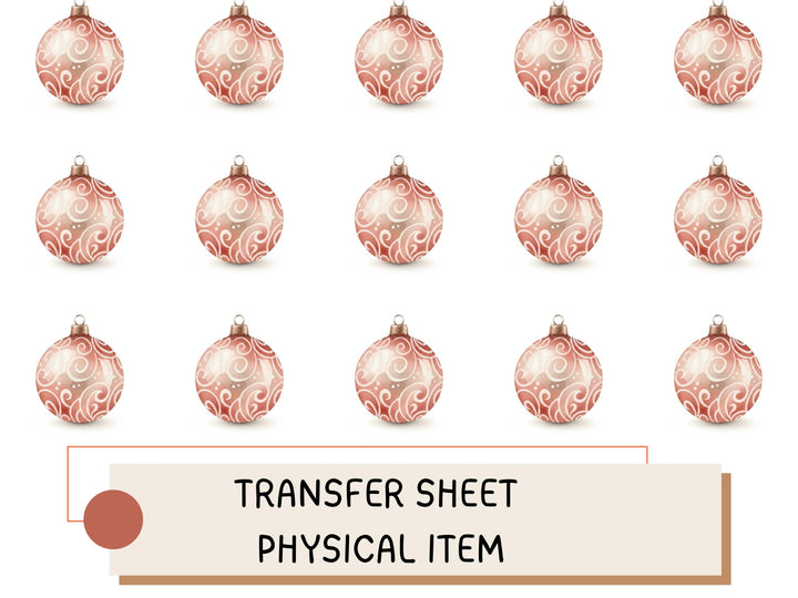 Bauble Transfer Sheet – Christmas Pattern Transfer – Water Transfer Paper for Clay Jewelry, Holiday Craft Supply ( No17)