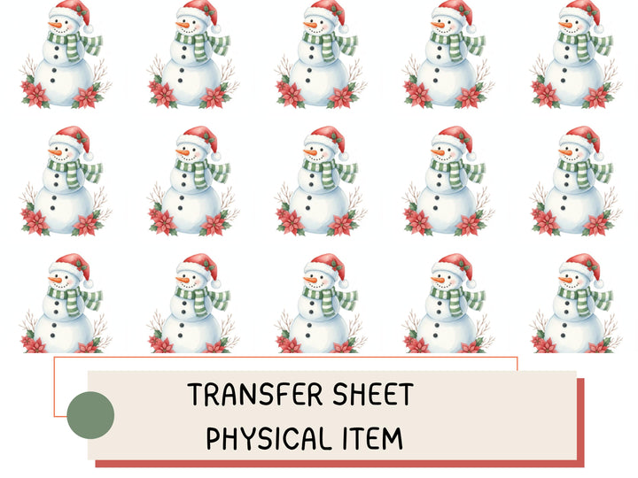 Snowman Transfer Sheet – Christmas Pattern Transfer – Water Transfer Paper for Clay Jewelry, Holiday Craft Supply ( No18)
