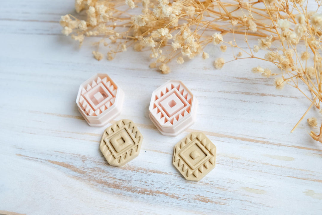 Aztec Geometric Polymer Clay Cutter STL | 3D Print File for Earrings and Jewelry Making