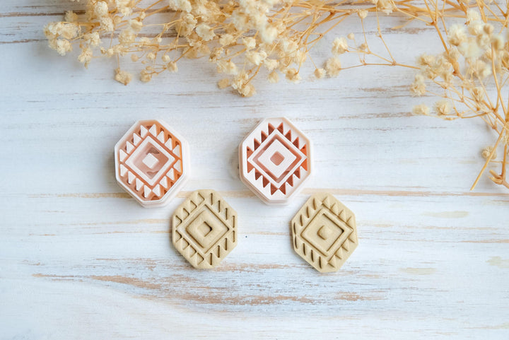 Aztec Geometric Polymer Clay Cutter STL | 3D Print File for Earrings and Jewelry Making