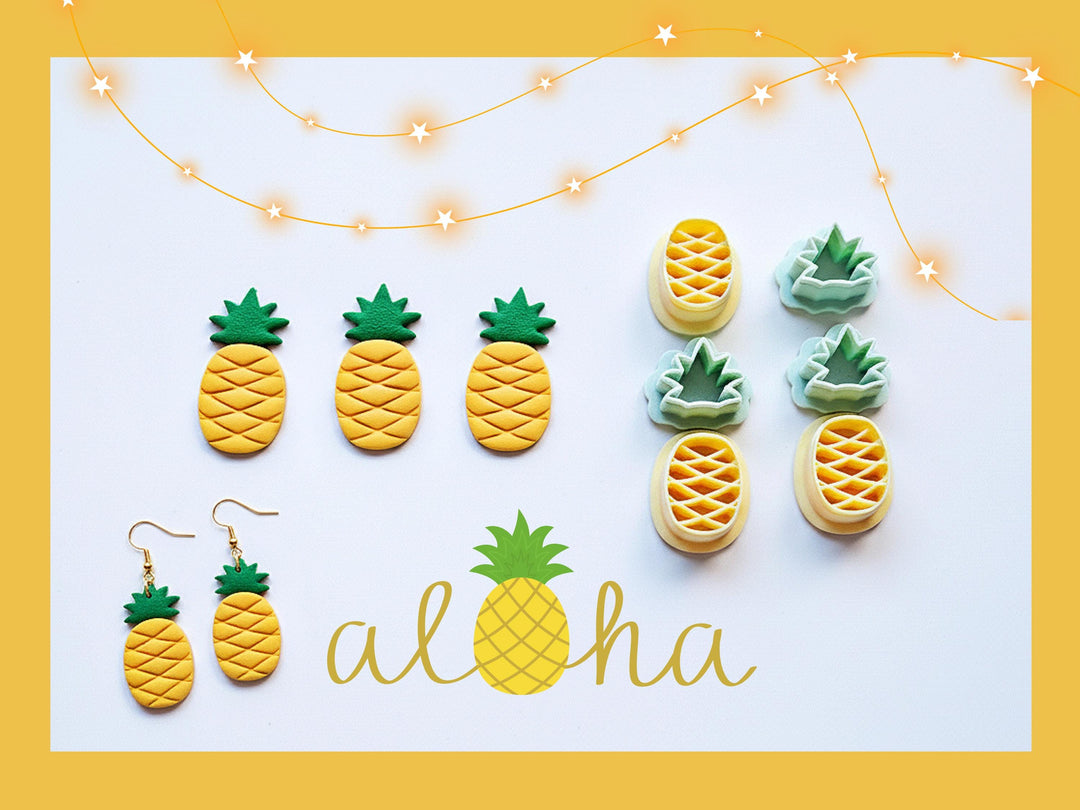 Pineapple Polymer Clay Cutter Set | Embossed Fruit Earring Making Tools | DIY Jewelry Supplies