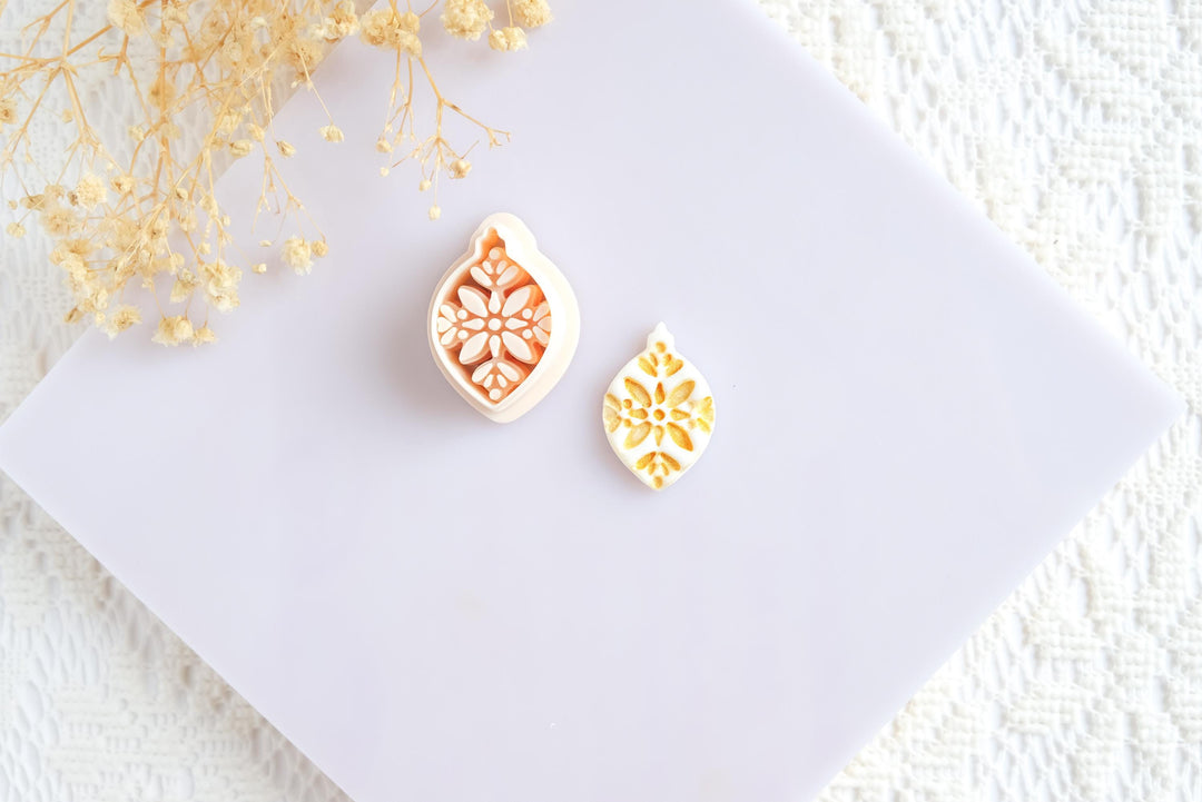 Polymer Clay Christmas Ornament Cutters | Scandinavian Style Clay Cutter Set | Holiday Bell, Tree, Reindeer, Bird, Star Shapes for Crafts