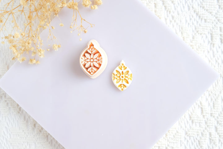 Polymer Clay Christmas Ornament Cutters | Scandinavian Style Clay Cutter Set | Holiday Bell, Tree, Reindeer, Bird, Star Shapes for Crafts