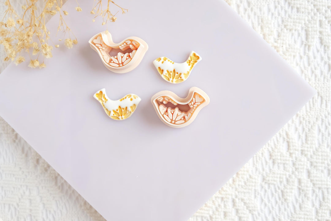 Polymer Clay Christmas Ornament Cutters | Scandinavian Style Clay Cutter Set | Holiday Bell, Tree, Reindeer, Bird, Star Shapes for Crafts