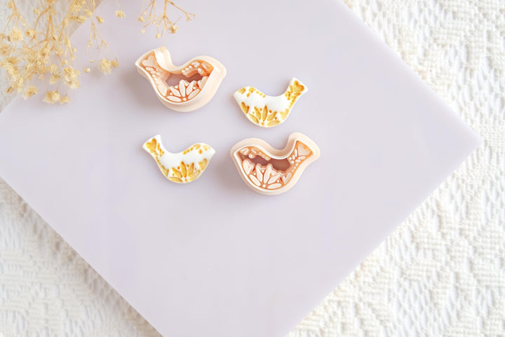 Polymer Clay Christmas Ornament Cutters | Scandinavian Style Clay Cutter Set | Holiday Bell, Tree, Reindeer, Bird, Star Shapes for Crafts