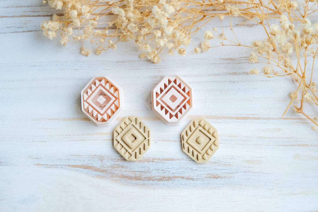 Aztec Geometric Polymer Clay Cutter STL | 3D Print File for Earrings and Jewelry Making