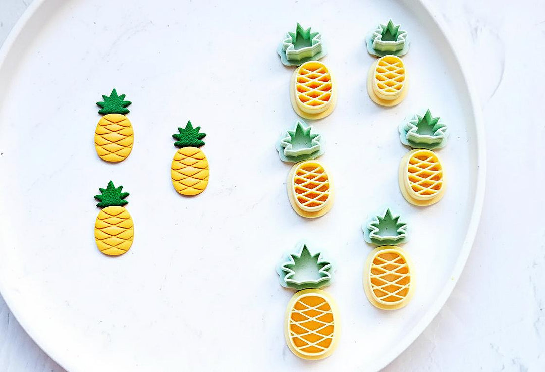 Pineapple Polymer Clay Cutter Set | Embossed Fruit Earring Making Tools | DIY Jewelry Supplies