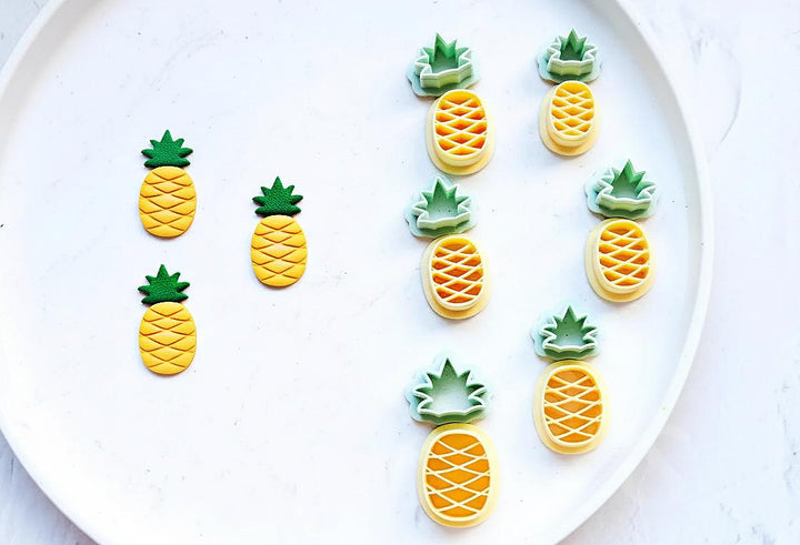Pineapple Polymer Clay Cutter Set | Embossed Fruit Earring Making Tools | DIY Jewelry Supplies