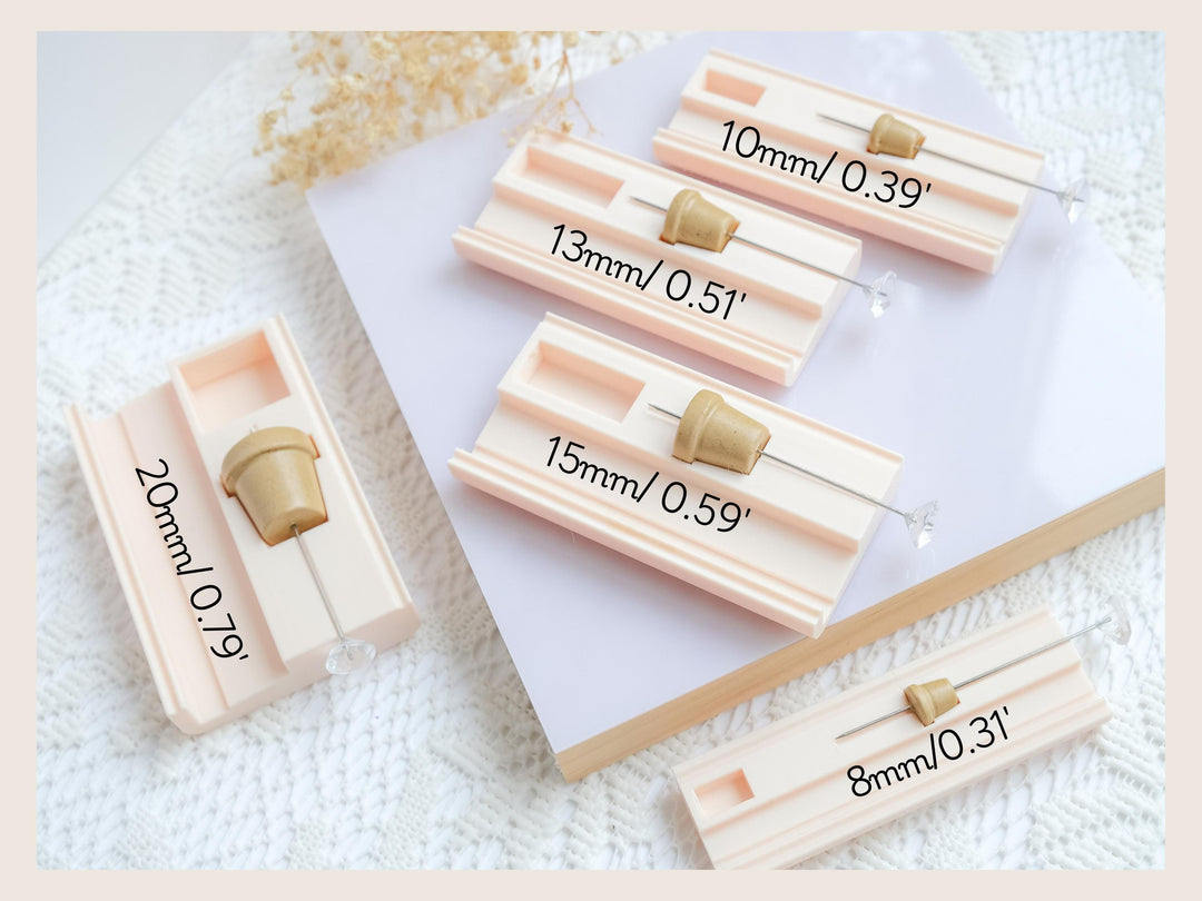 Polymer Clay Plant Pot Bead Roller: Pot Bead Shaping Tool with Piercing Needle, Flower Pot roller with needle, Bead roller with guide