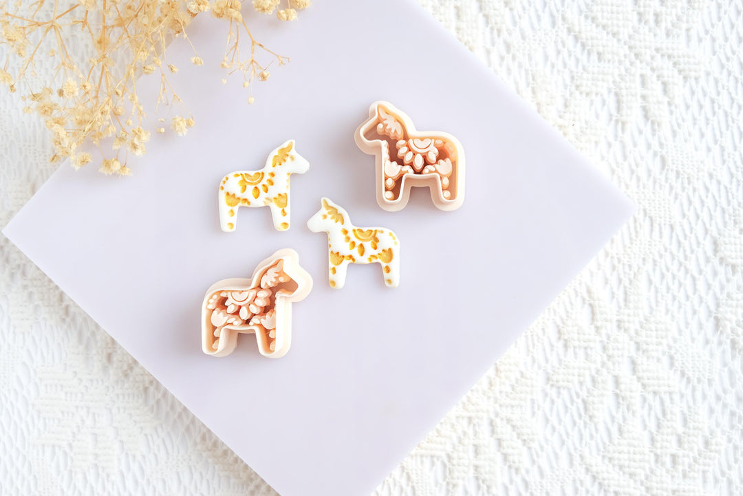 Polymer Clay Christmas Ornament Cutters | Scandinavian Style Clay Cutter Set | Holiday Bell, Tree, Reindeer, Bird, Star Shapes for Crafts