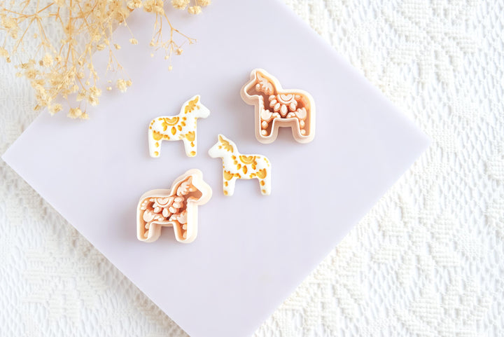 Polymer Clay Christmas Ornament Cutters | Scandinavian Style Clay Cutter Set | Holiday Bell, Tree, Reindeer, Bird, Star Shapes for Crafts