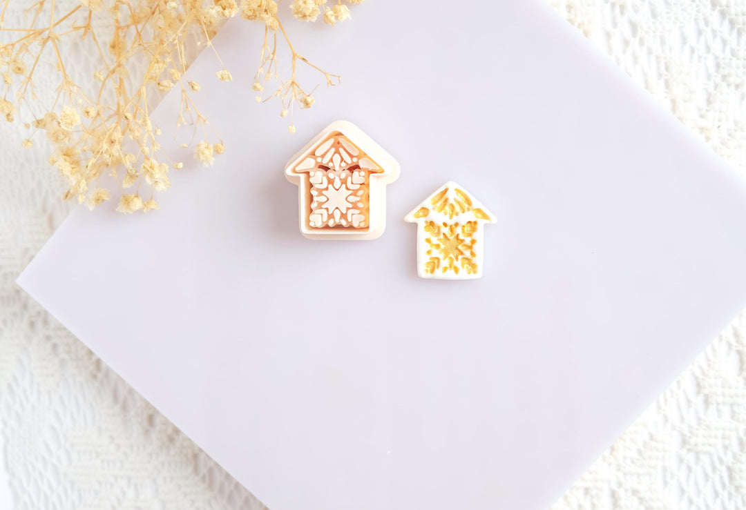 Polymer Clay Christmas Ornament Cutters | Scandinavian Style Clay Cutter Set | Holiday Bell, Tree, Reindeer, Bird, Star Shapes for Crafts