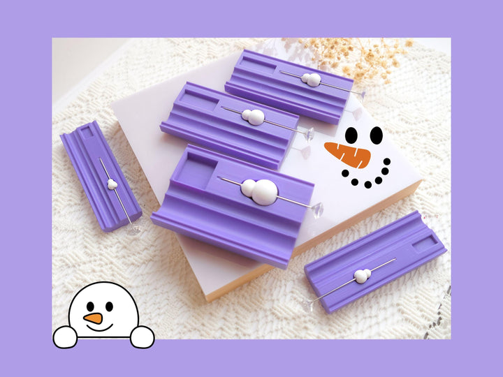Polymer Clay Snowman Bead Roller: Snowman Bead Shaping Tool with Piercing Needle, Round Bead roller with needle, Bead roller with guide