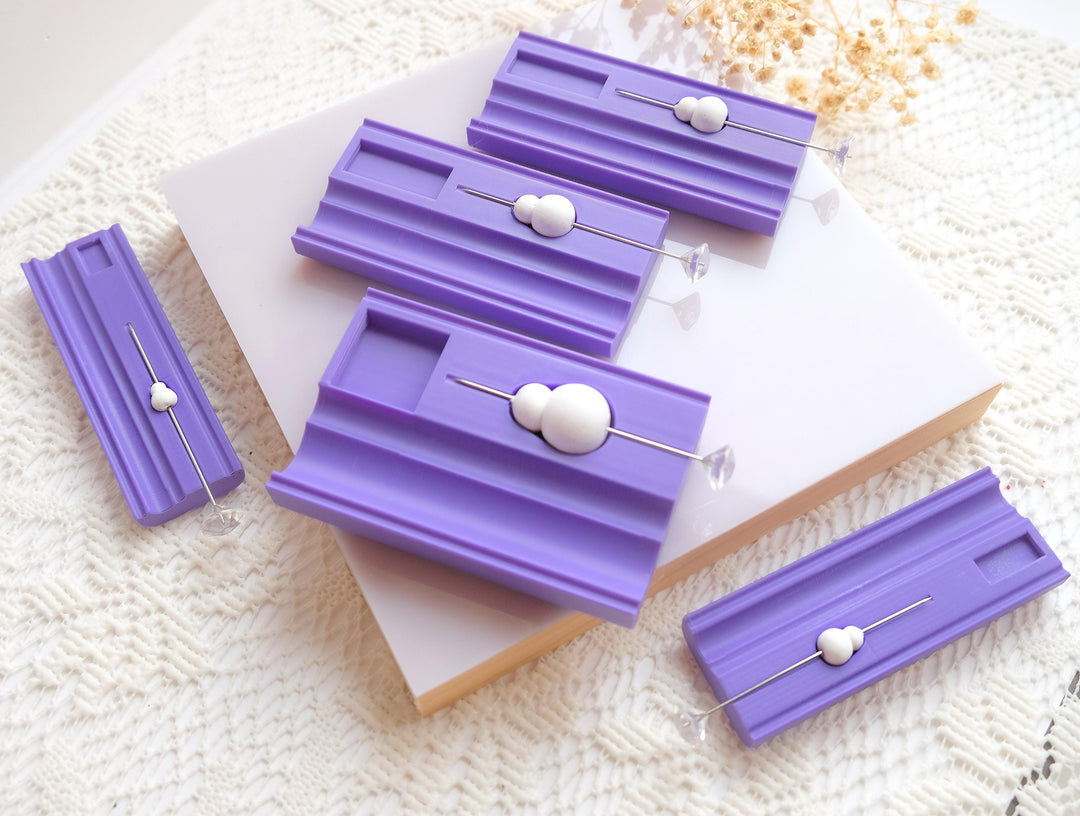 Polymer Clay Snowman Bead Roller: Snowman Bead Shaping Tool with Piercing Needle, Round Bead roller with needle, Bead roller with guide