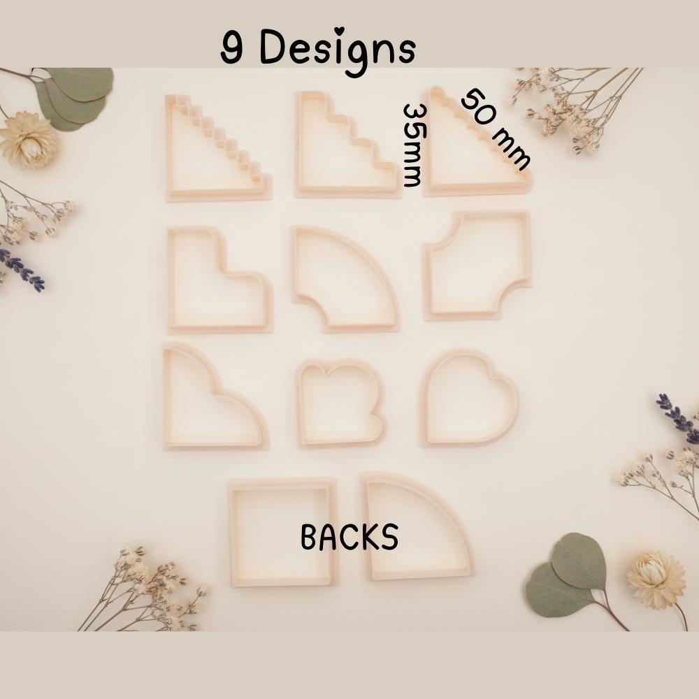 Book Corner Cutter Templates Set STL| Decorative Corner Shapes Mold| Scrapbooking & Craft Cutting Files | Digital Book Corner Designs